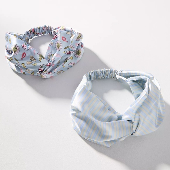 Anthropologie Accessories - ANTHROPOLOGIE Frasier Sterling Italian Dinner Printed Satin Twist Headbands--NWT